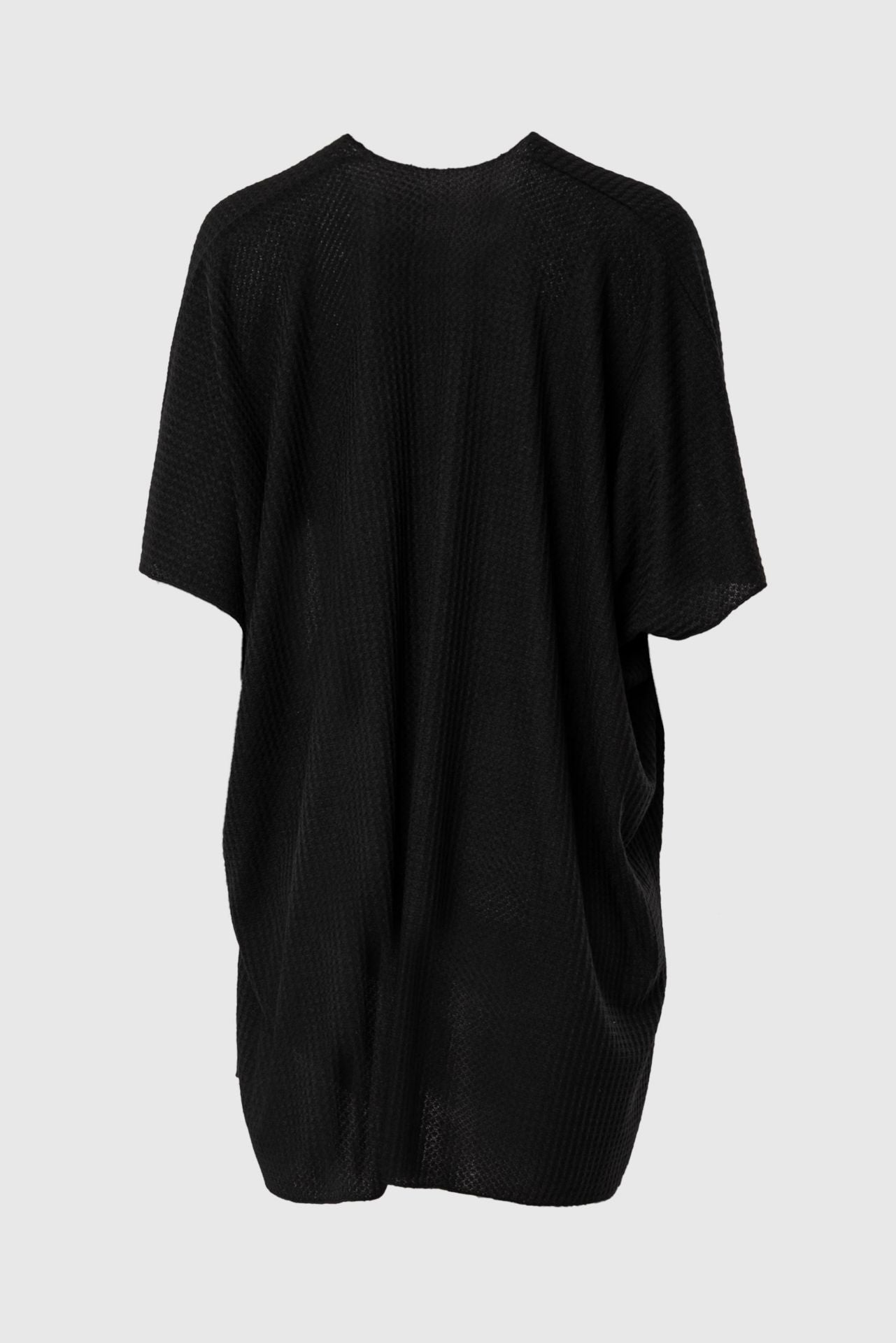 Waffle Knit Kimono Black