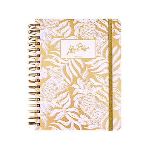 Large 17 Month Agenda, Gold Metallic Bon Vivants