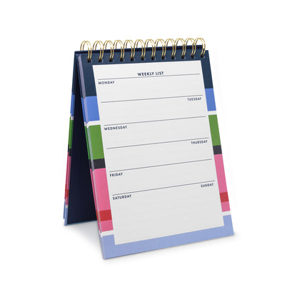 Desktop Weekly List Planner, Sunny Day Stripe