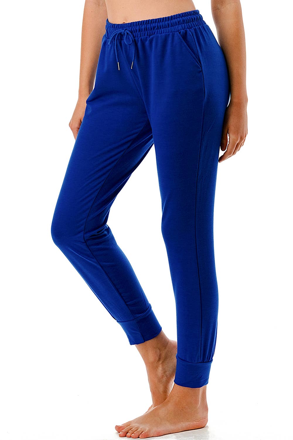 Solid royal blue color French terry jogger sweatpants