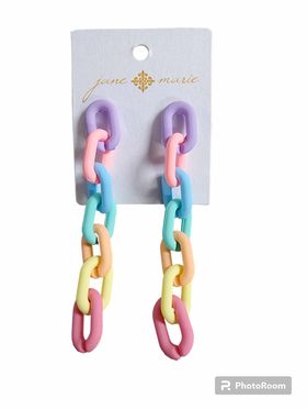 Pastel Chain Statement Earrings