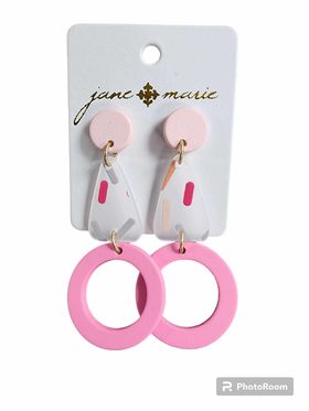 Pink Hoop Statement Earrings