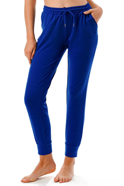 Solid royal blue color French terry jogger sweatpants