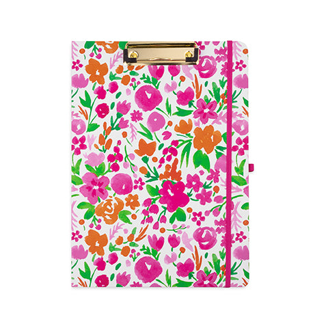 Double Pad Clipboard Folio, Watercolor Flowers