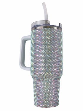 SS Tumbler 40oz Sequin Silver