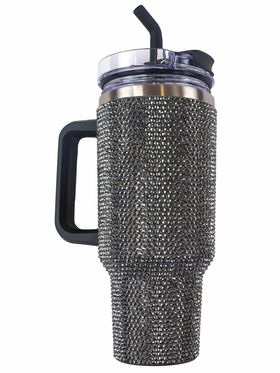 SS Tumbler Sequin 40oz Black