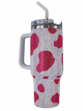 SS Tumbler Sequin 40oz Cow