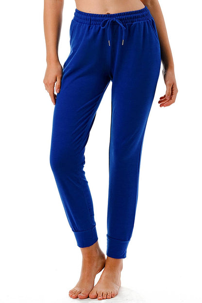 Solid royal blue color French terry jogger sweatpants