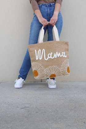 Embroidered Mama Tote