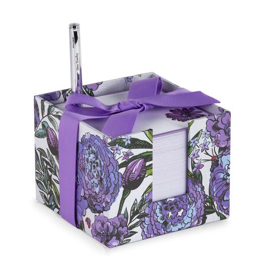 Note Cube with Pen, Lavender Meadow