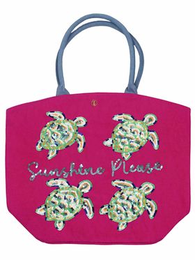 Embellish Sequin Tote Turtle